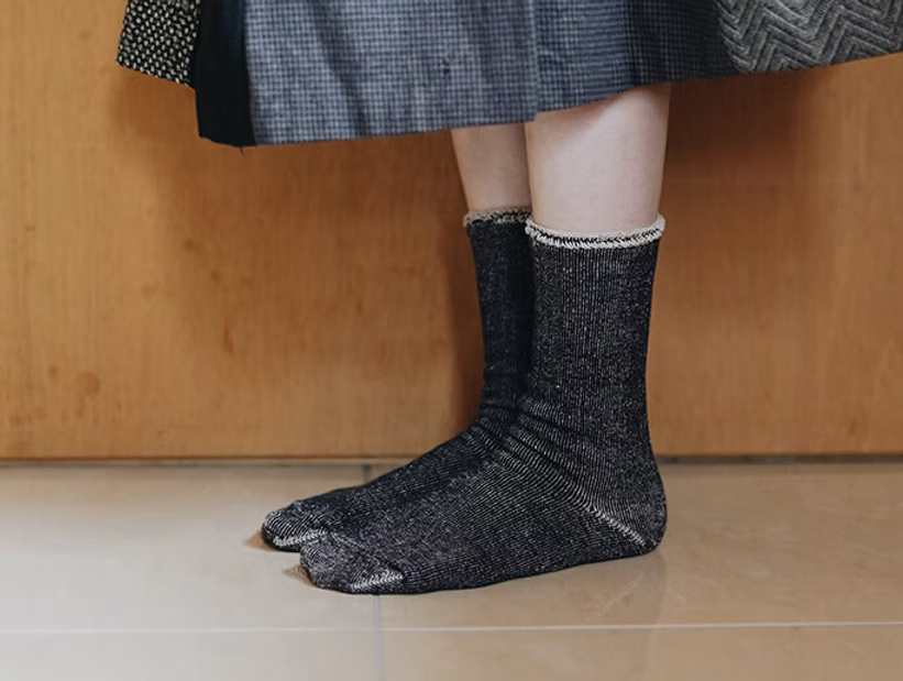 Silk Cotton Lounge Socks - Charcoal