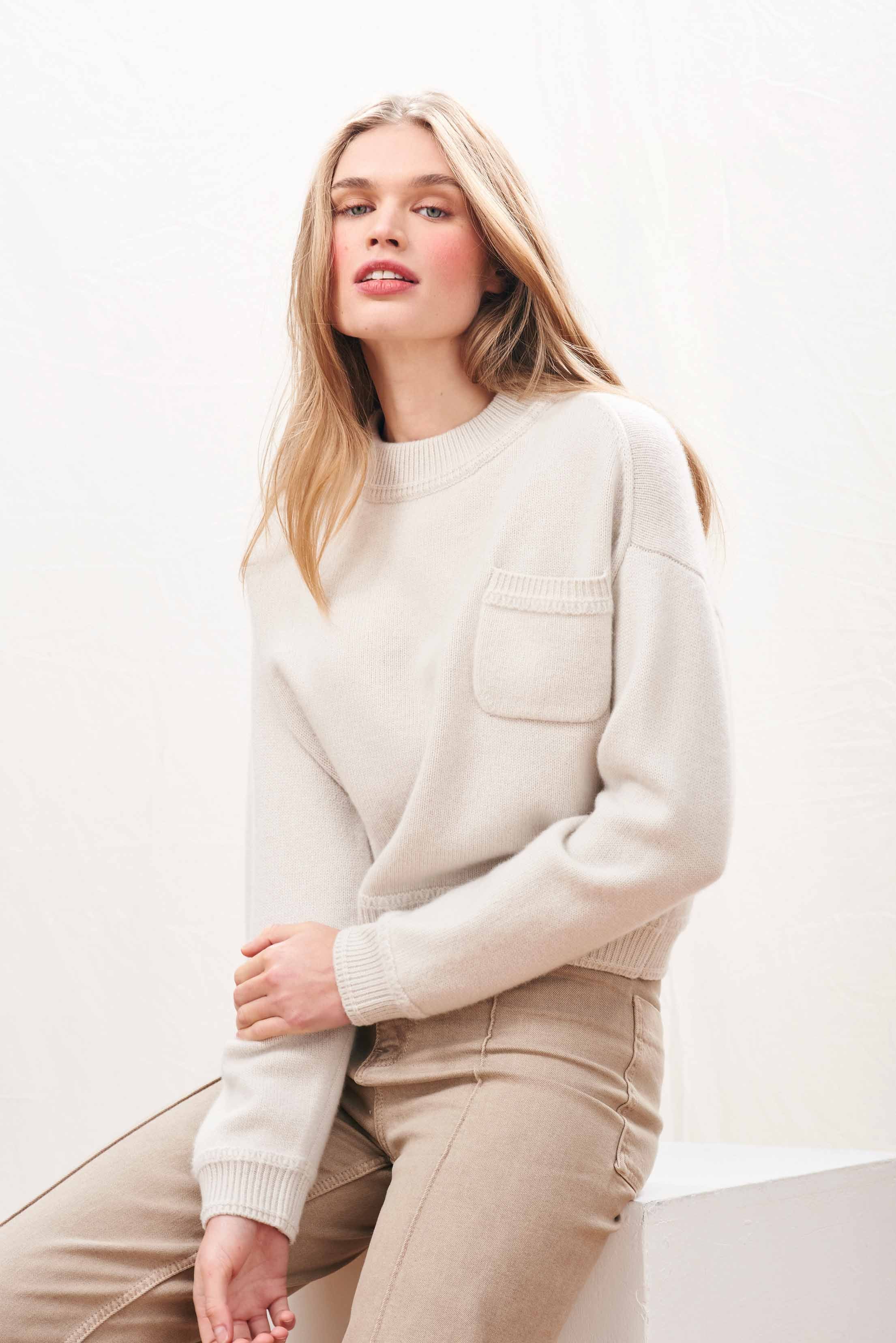 Cashmere Heavy Pocket Turtle - Stone