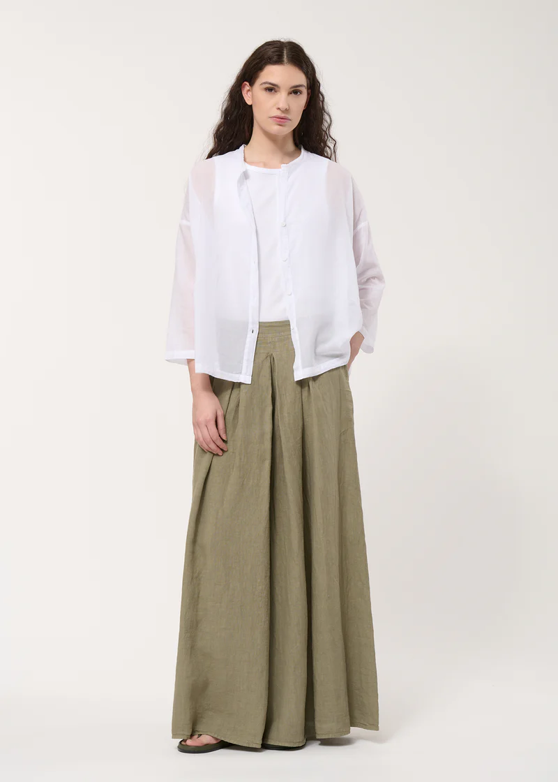 Oversized white shirt in cotton voile