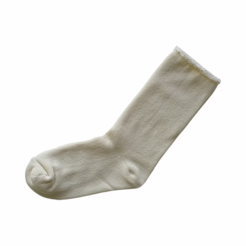 Silk Cotton Lounge Socks - Beige