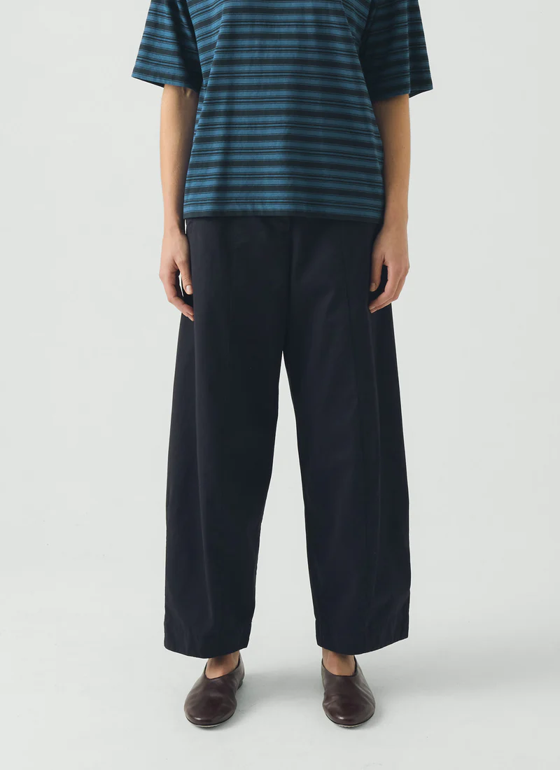 Sculpted Organic Cotton Twill Trousers