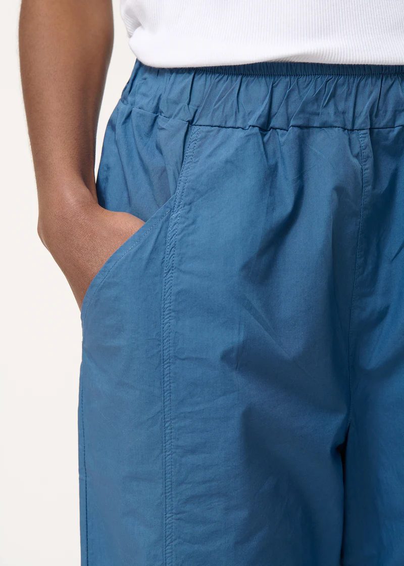 Blue 7/8 Cotton Poplin Pants