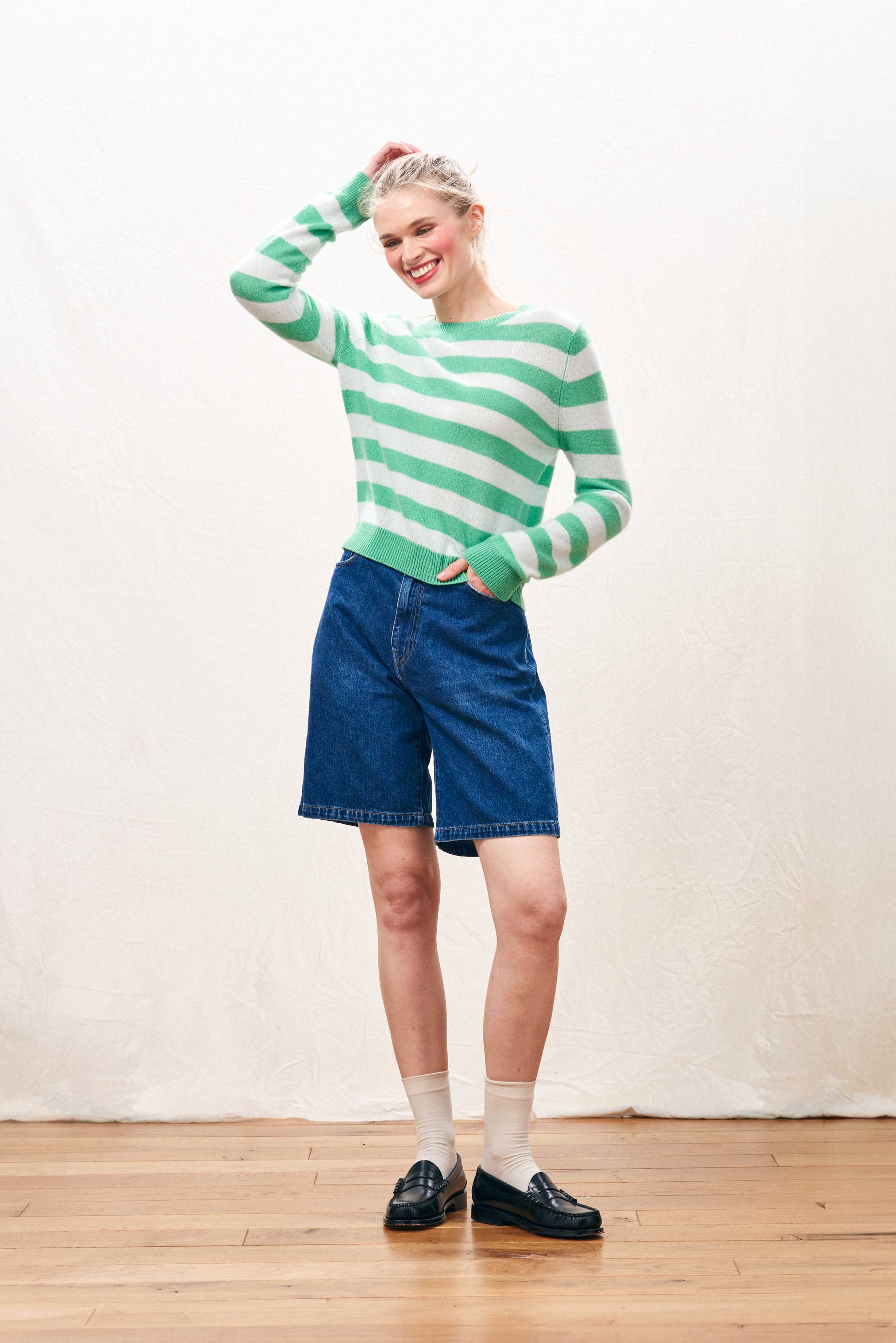 Stripe Crew Green