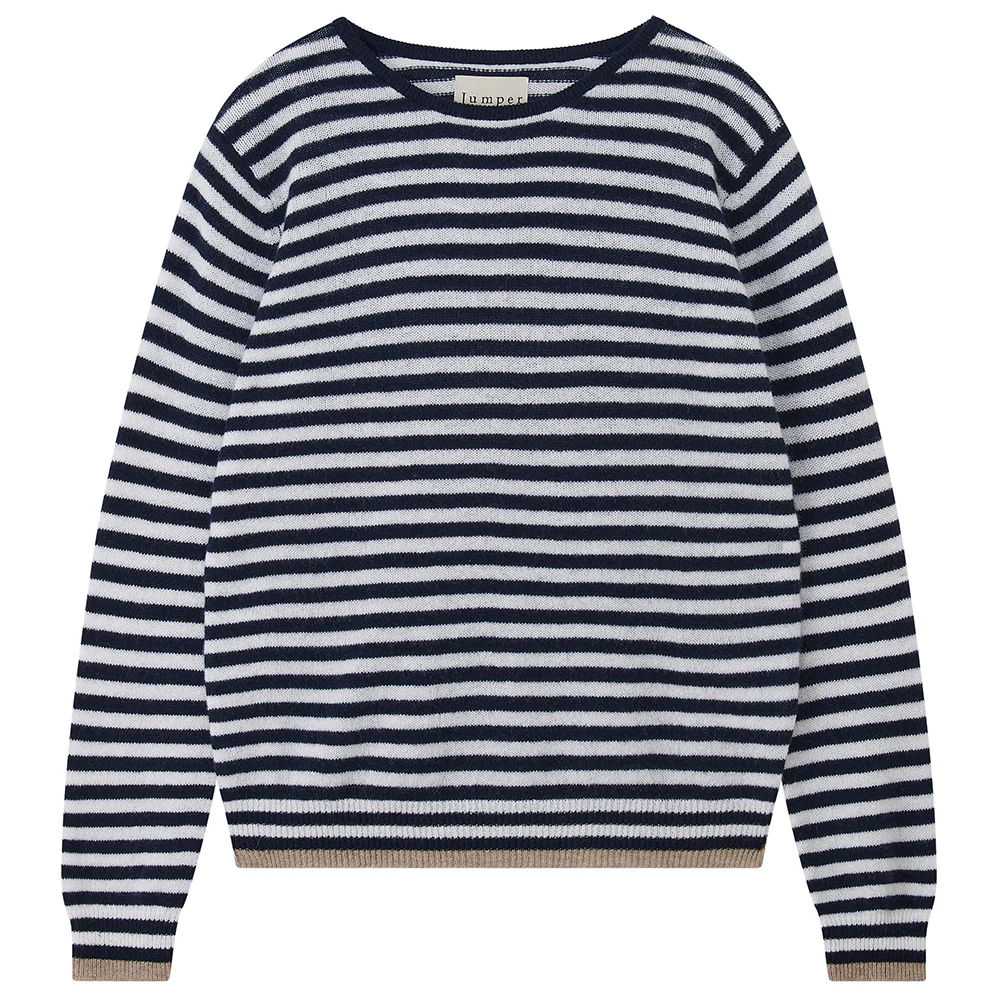 Tipped Little Stripe Crew - Lily / Navy