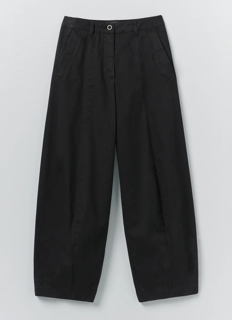 Sculpted Organic Cotton Twill Trousers