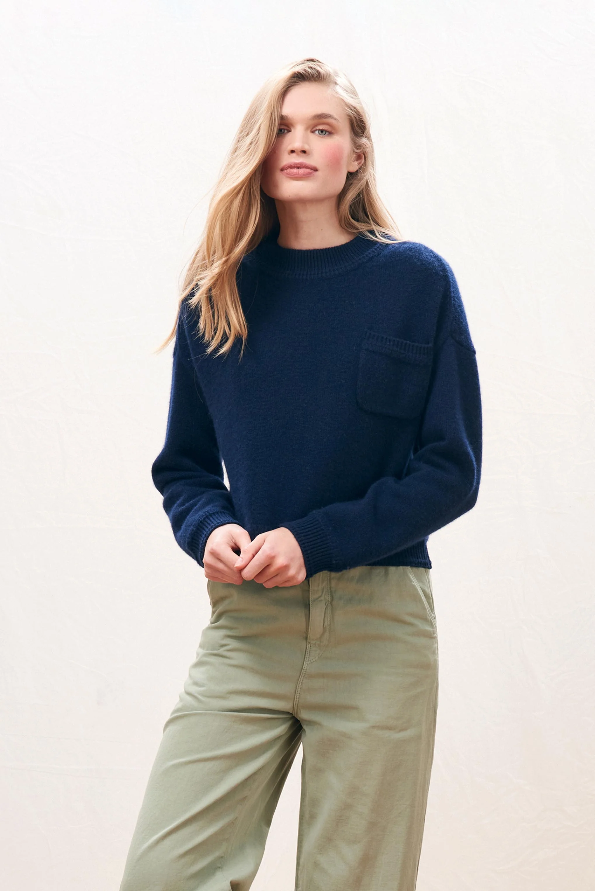 Cashmere Heavy Pocket Turtle - Navy