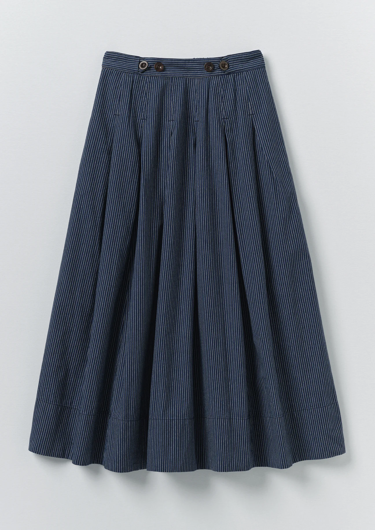 Railroad Stripe Pleated Skirt