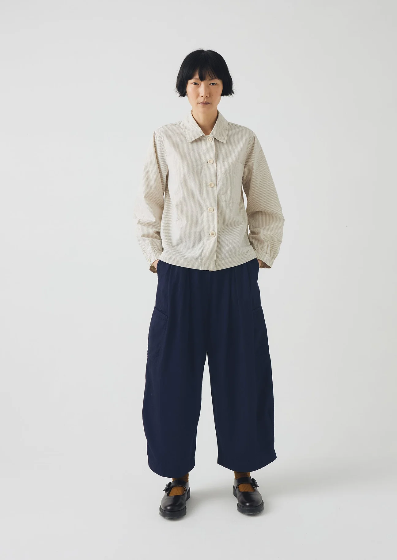 Baya Patch Pocket Stripe Organic Cotton Shirt