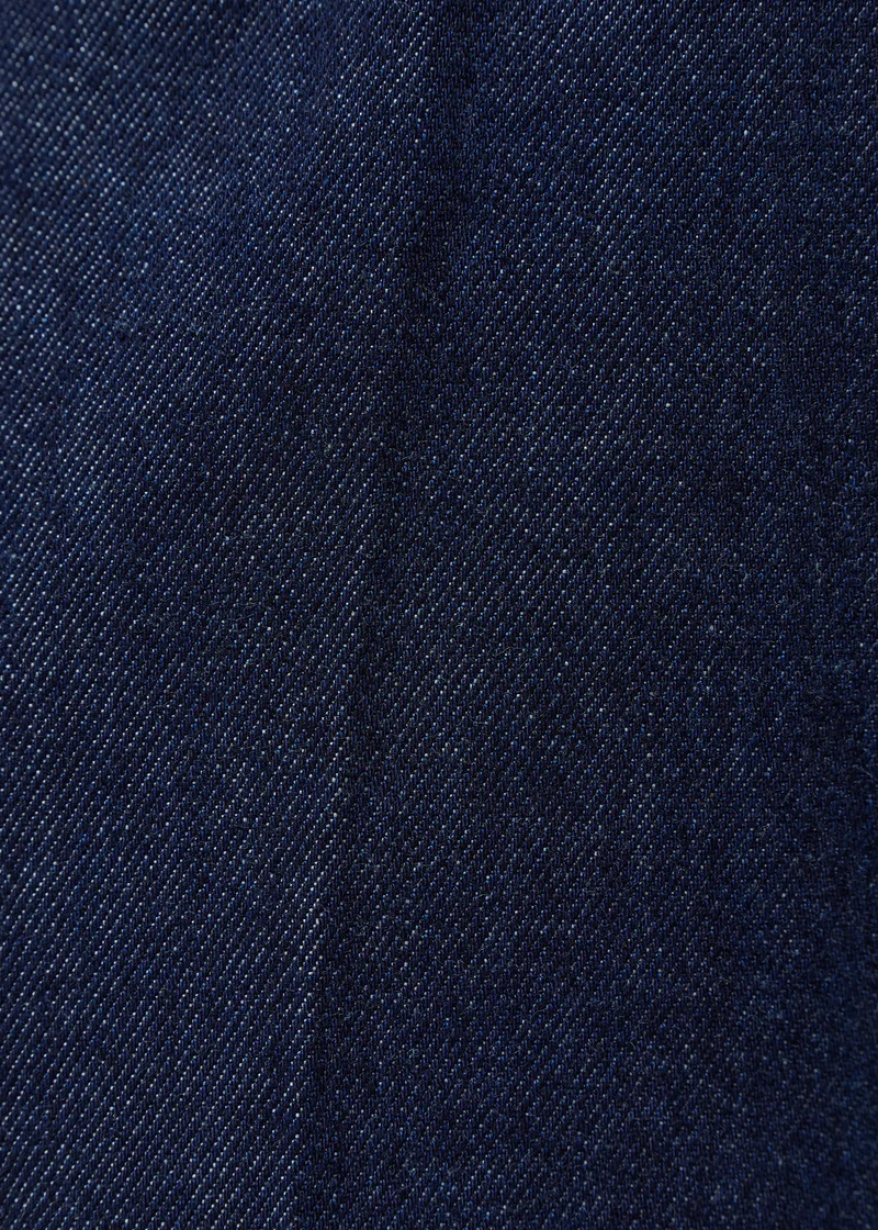 Wide raw denim pants 7/8 length
