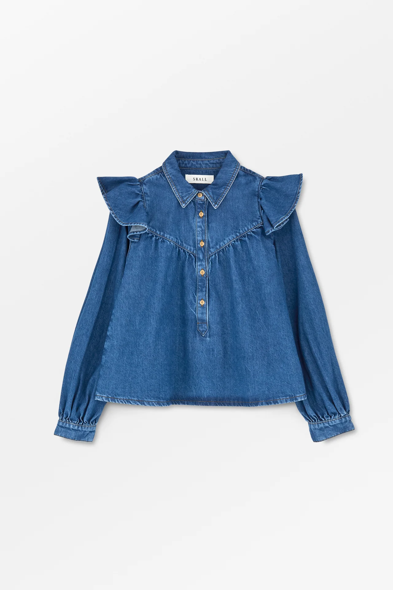 Mille Blouse, Denim Wash Blue