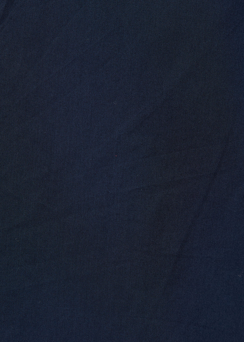 Dark blue 7/8-length cotton poplin trousers