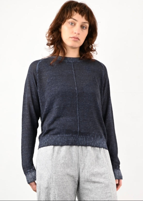 M J W ~ Round Neck Pullover 630, Navy Dye