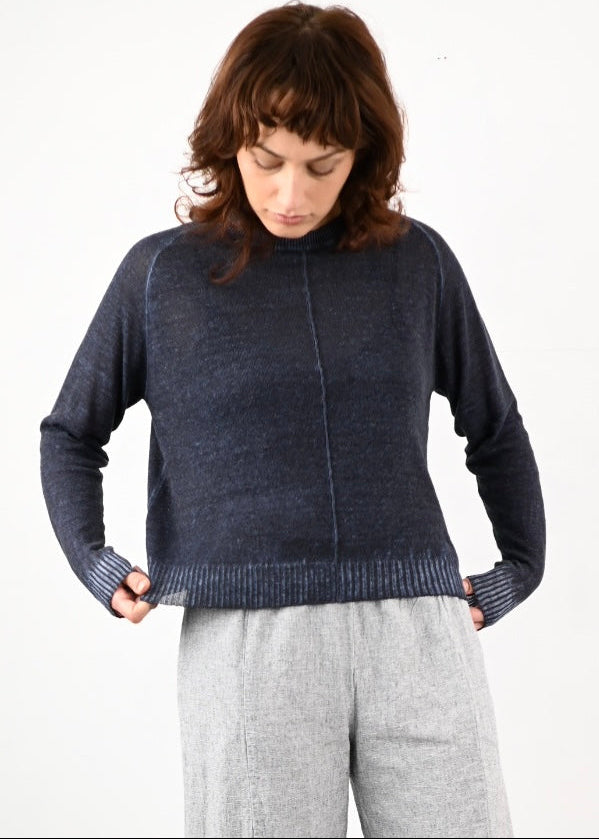M J W ~ Round Neck Pullover 630, Navy Dye