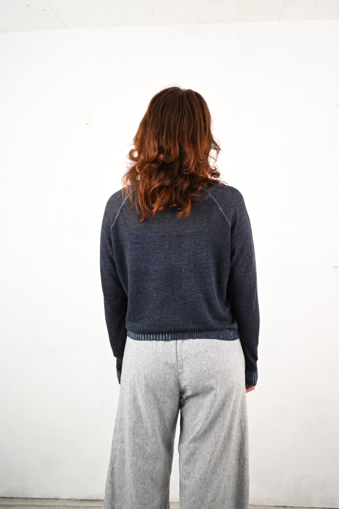 M J W ~ Round Neck Pullover 630, Navy Dye