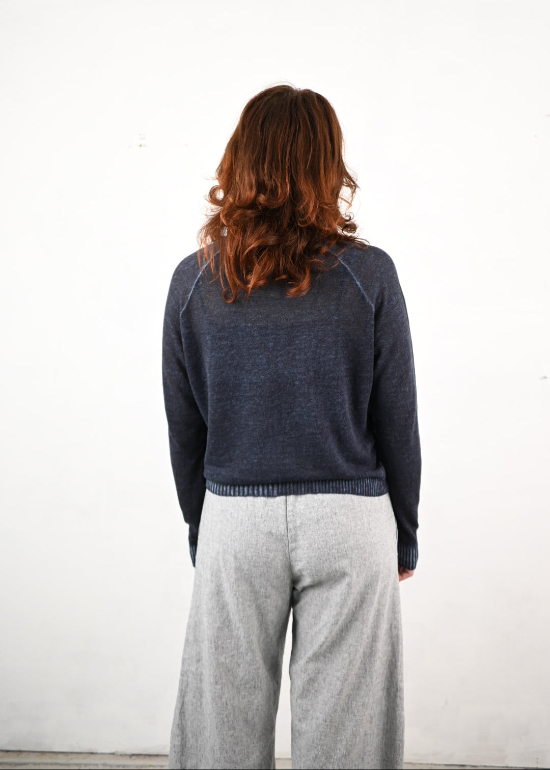 M J W ~ Round Neck Pullover 630, Navy Dye