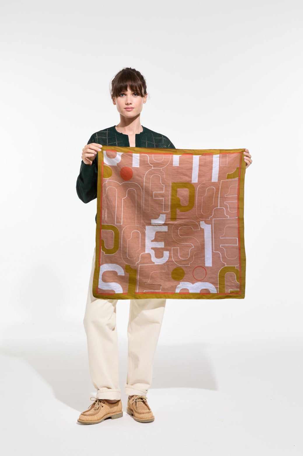Square Shawl, Terracotta