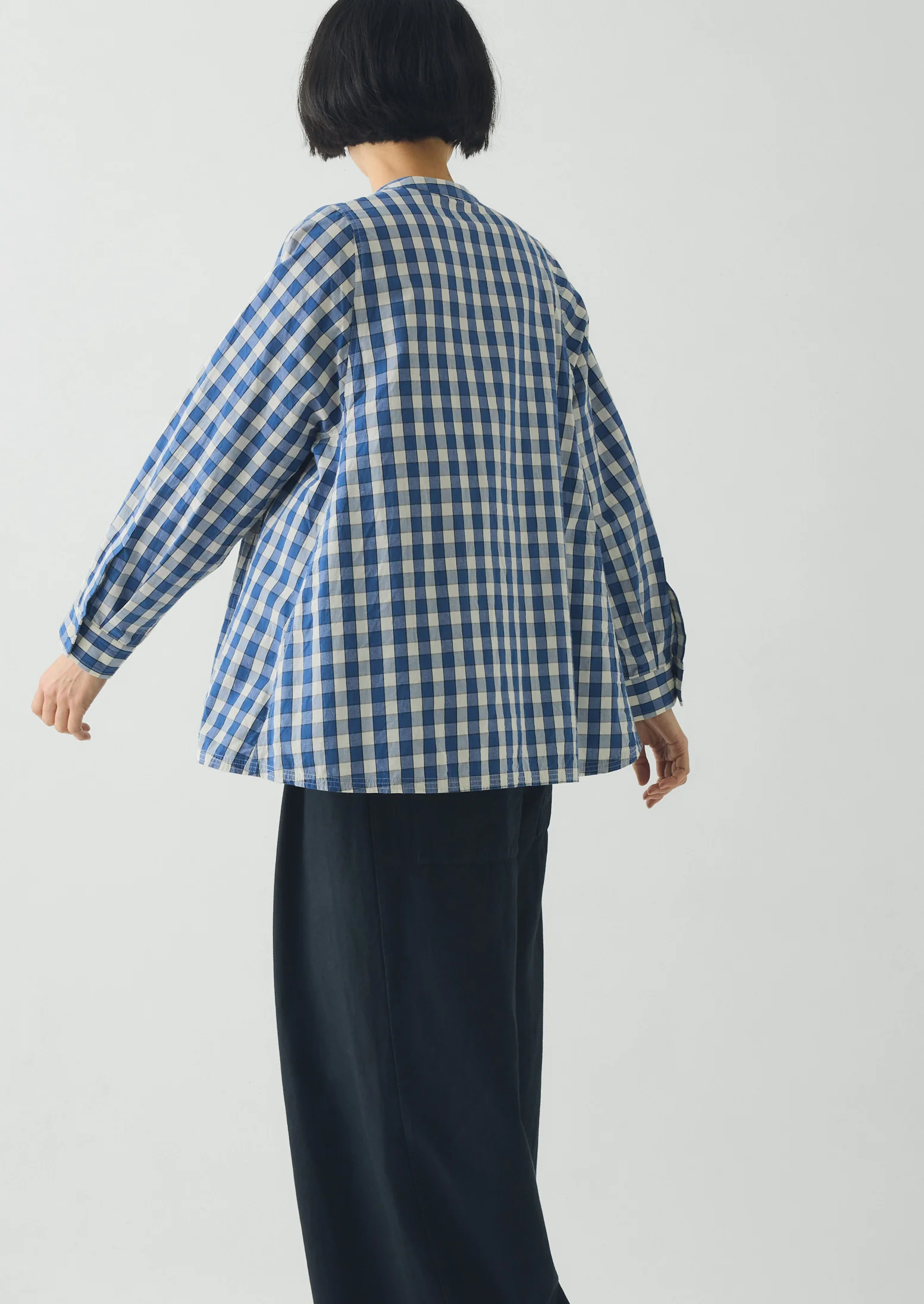 toast blue check shirt back