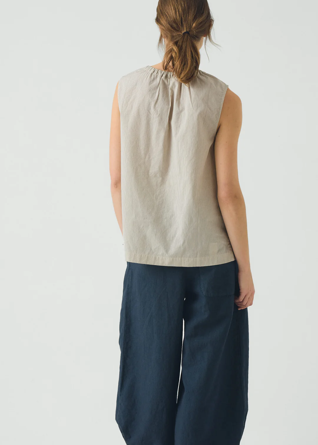 Mini Stripe Cotton Top - TOAST