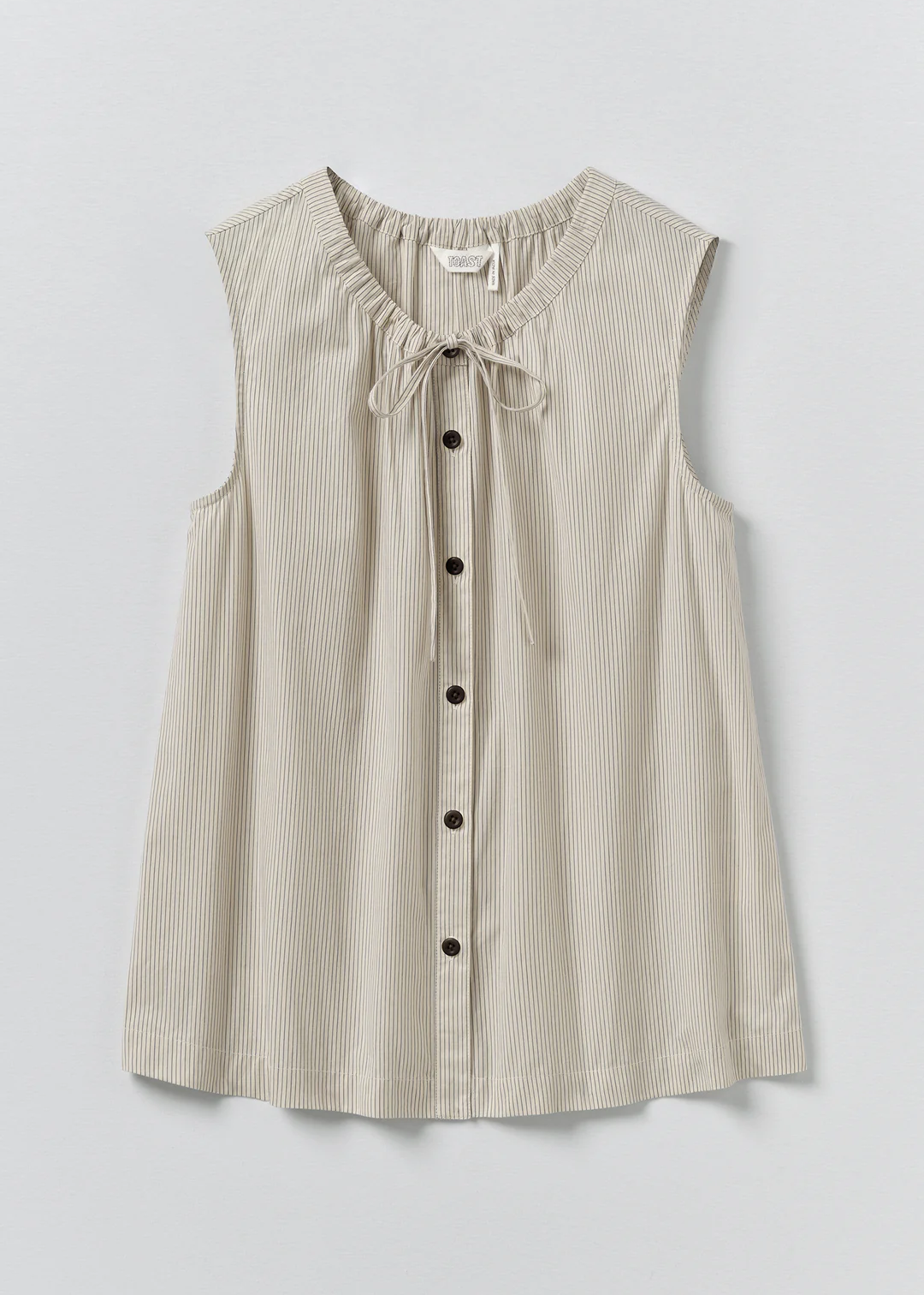 Mini Stripe Cotton Top - TOAST