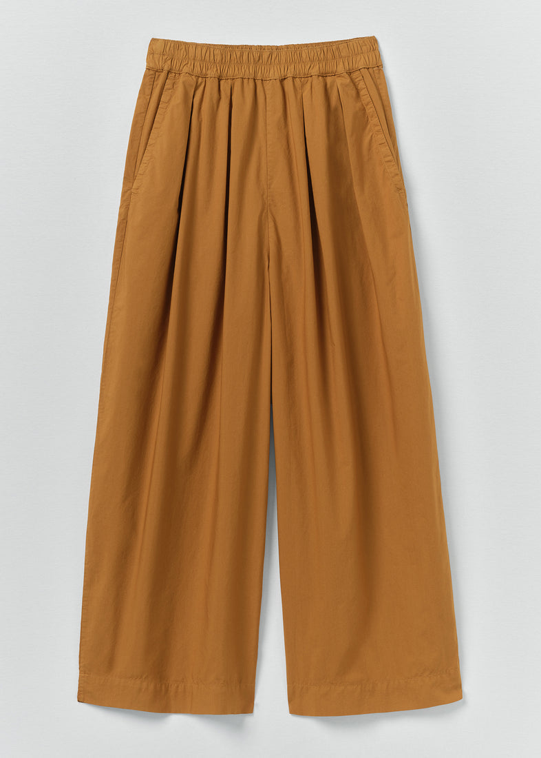 Pleated Cotton Poplin Trousers, Dhal - TOAST