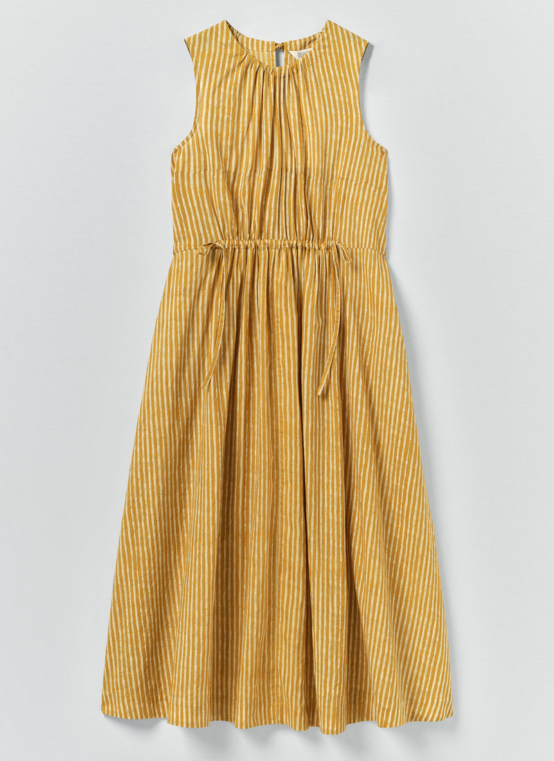 toast yellow ochre striped sleeveless dress