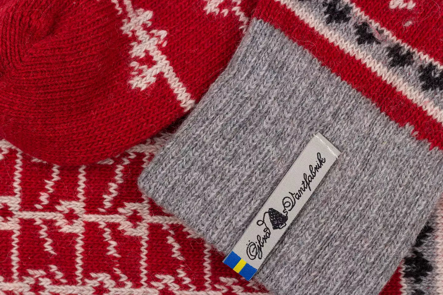 Wool Socks, Ekshärad Red - Öjbro Vantfabrik