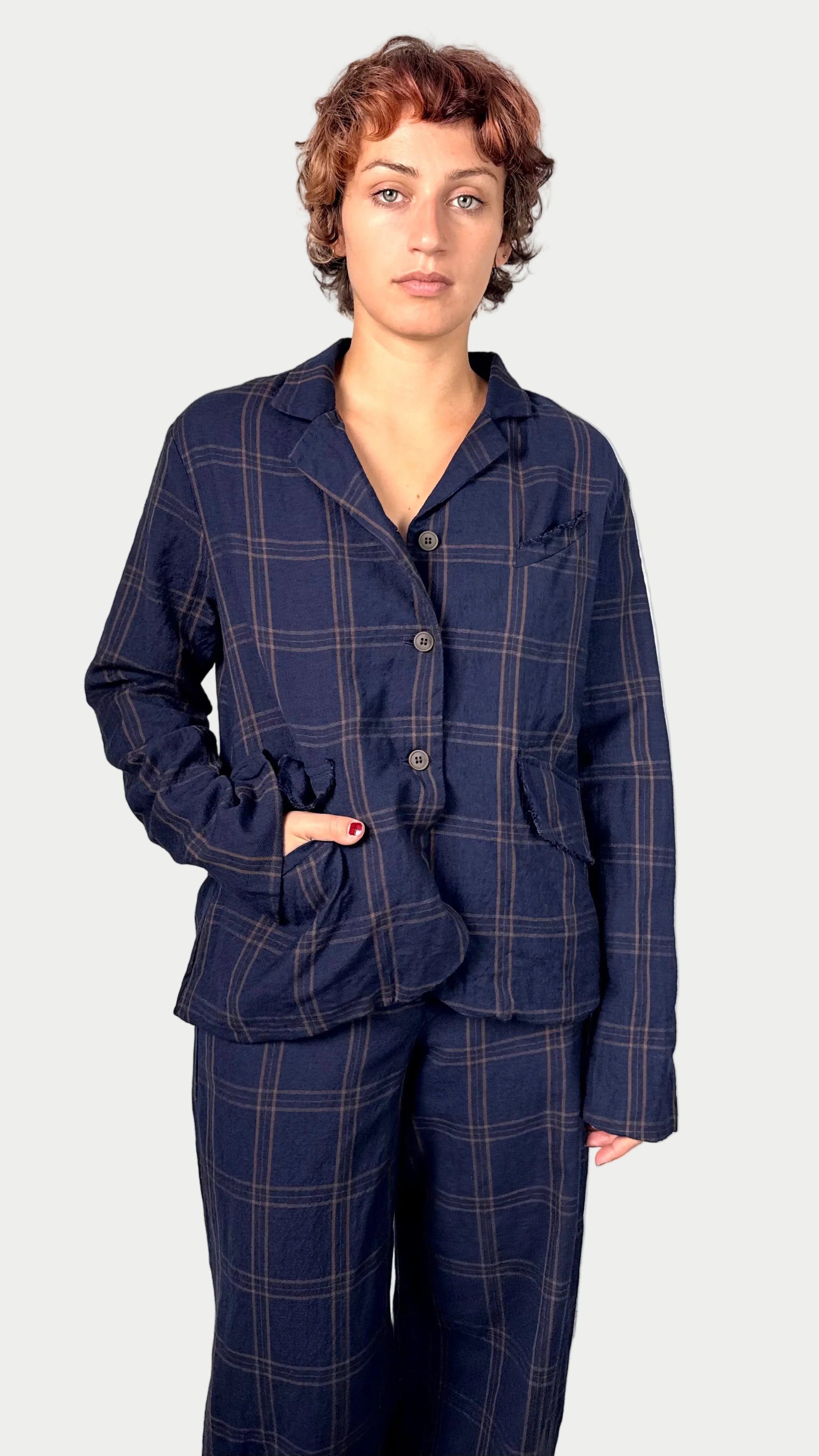 Aequamente  -  Jacket 223, Navy Check