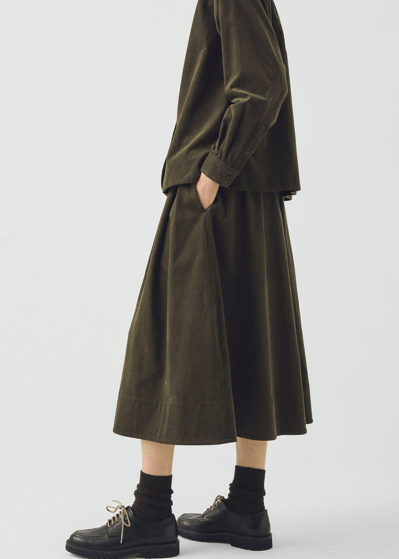 A Line Cotton Needlecord Skirt, Seaweed ~ TOAST