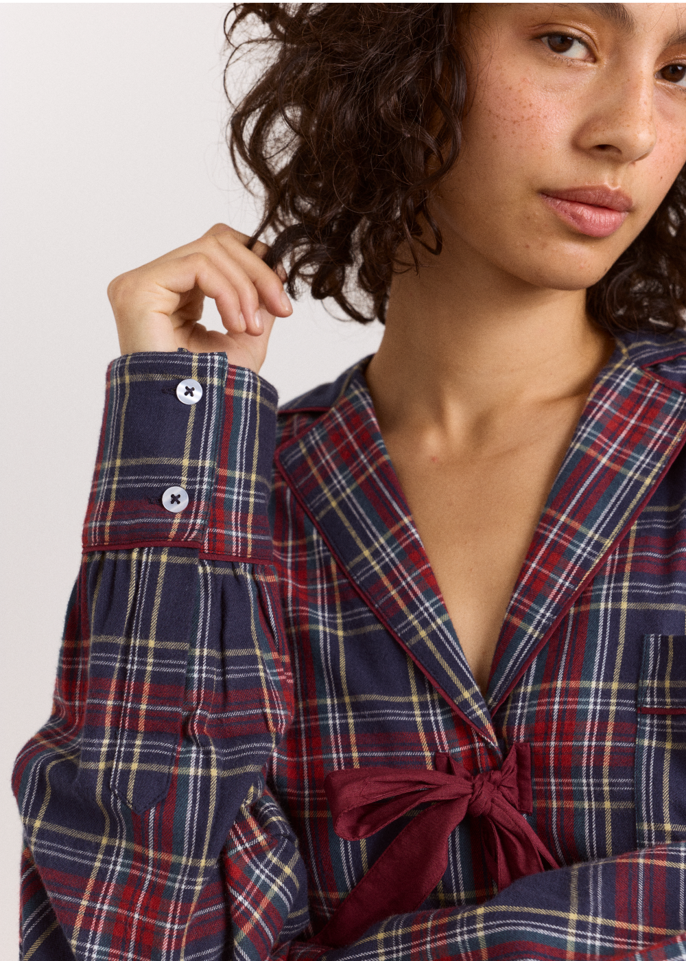 Antonella PJ Set, Tawny Flannel ~ Damson Madder