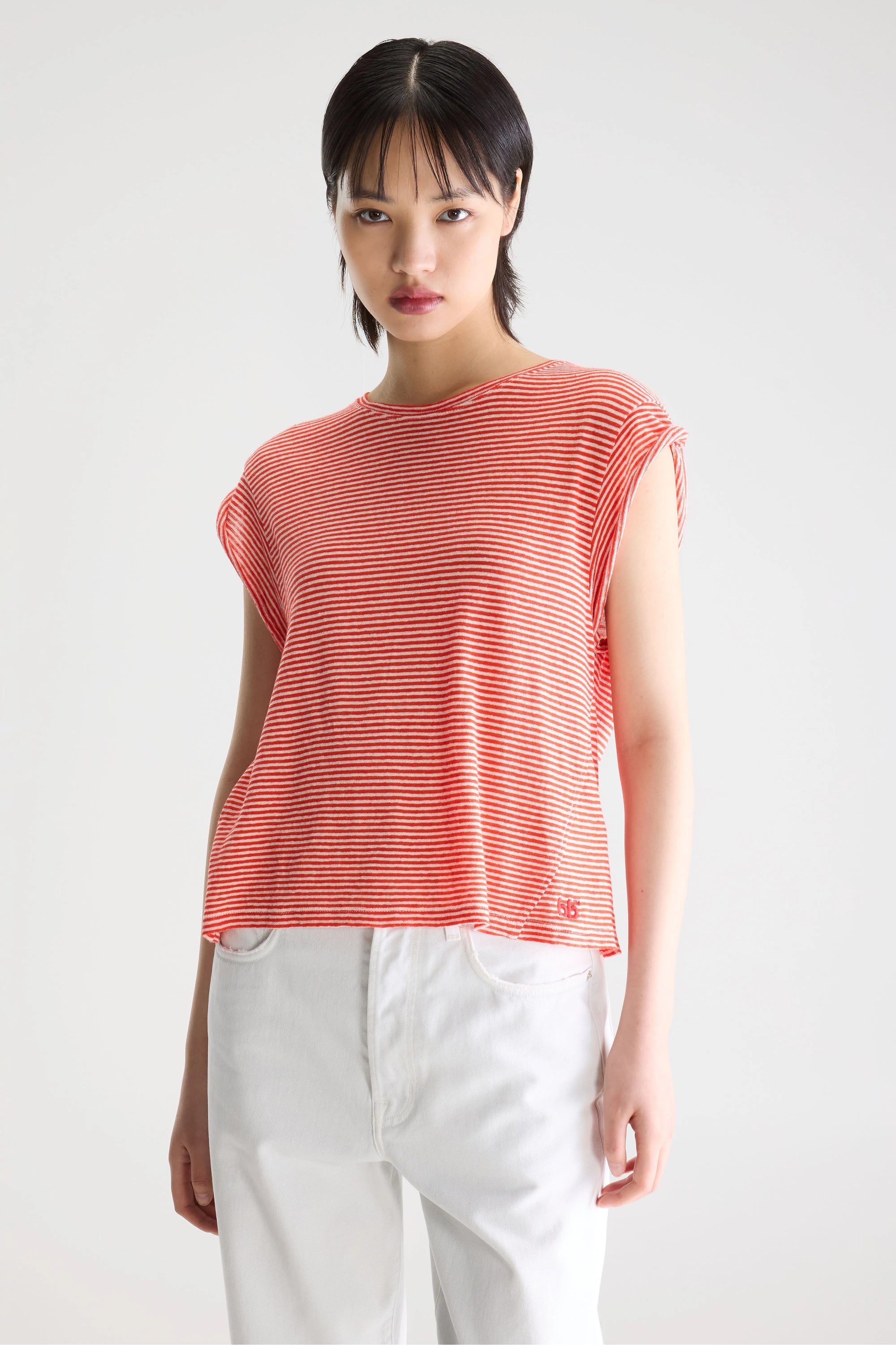 Vlyn61 Stripe Top, Red