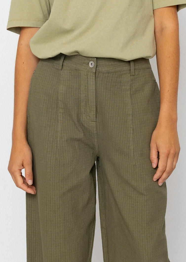 Baggy Trouser, Light Olive Chunky Ripstop - Folk