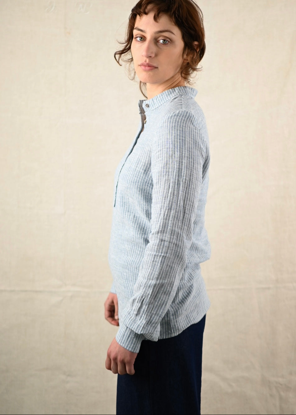 Bobby Stripe Navy Linen Shirt