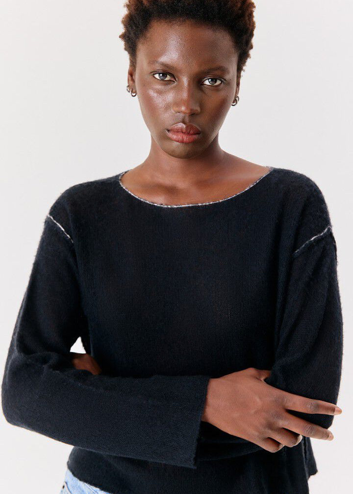 Bodyrow Jumper, Black Melange ~ American Vintage