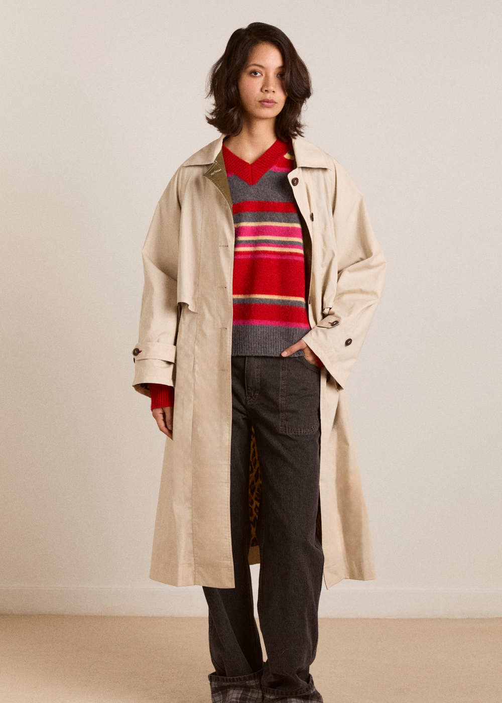 Camille Trench, Tan ~ Damson Madder