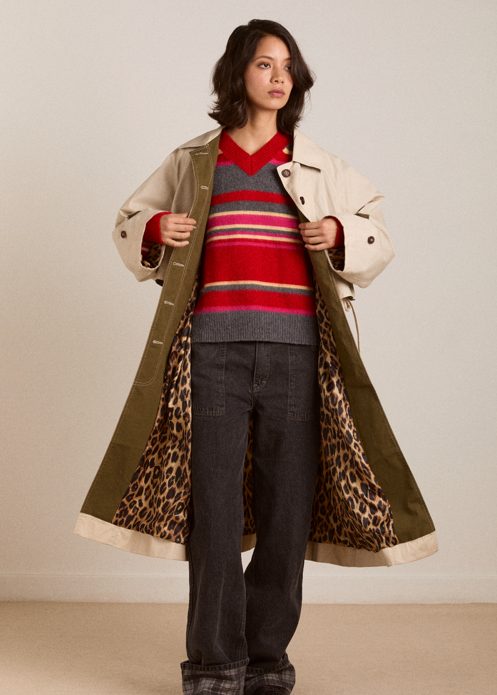 Camille Trench, Tan ~ Damson Madder