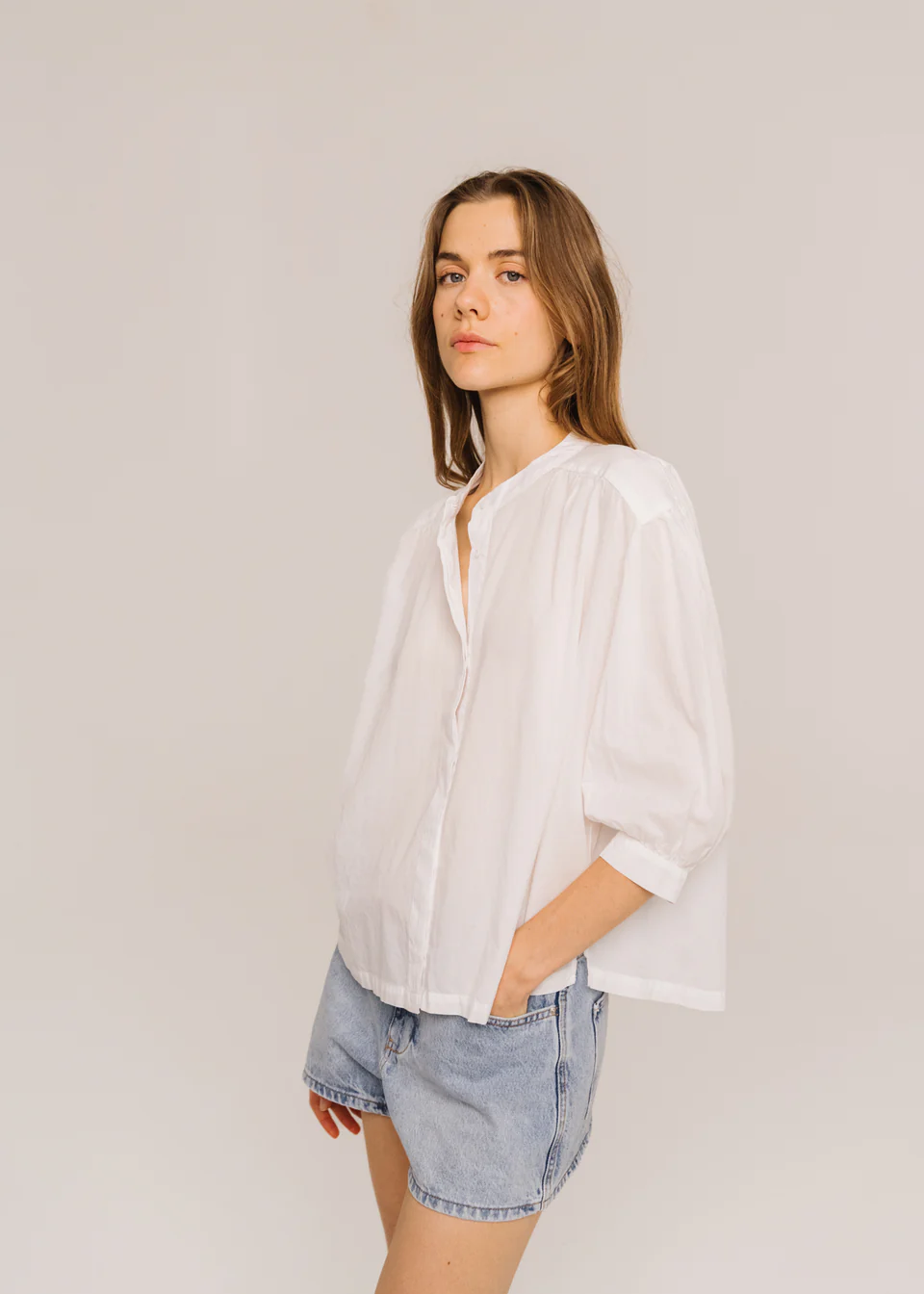 Carla Blouse, Optic White - Sacrecoeur