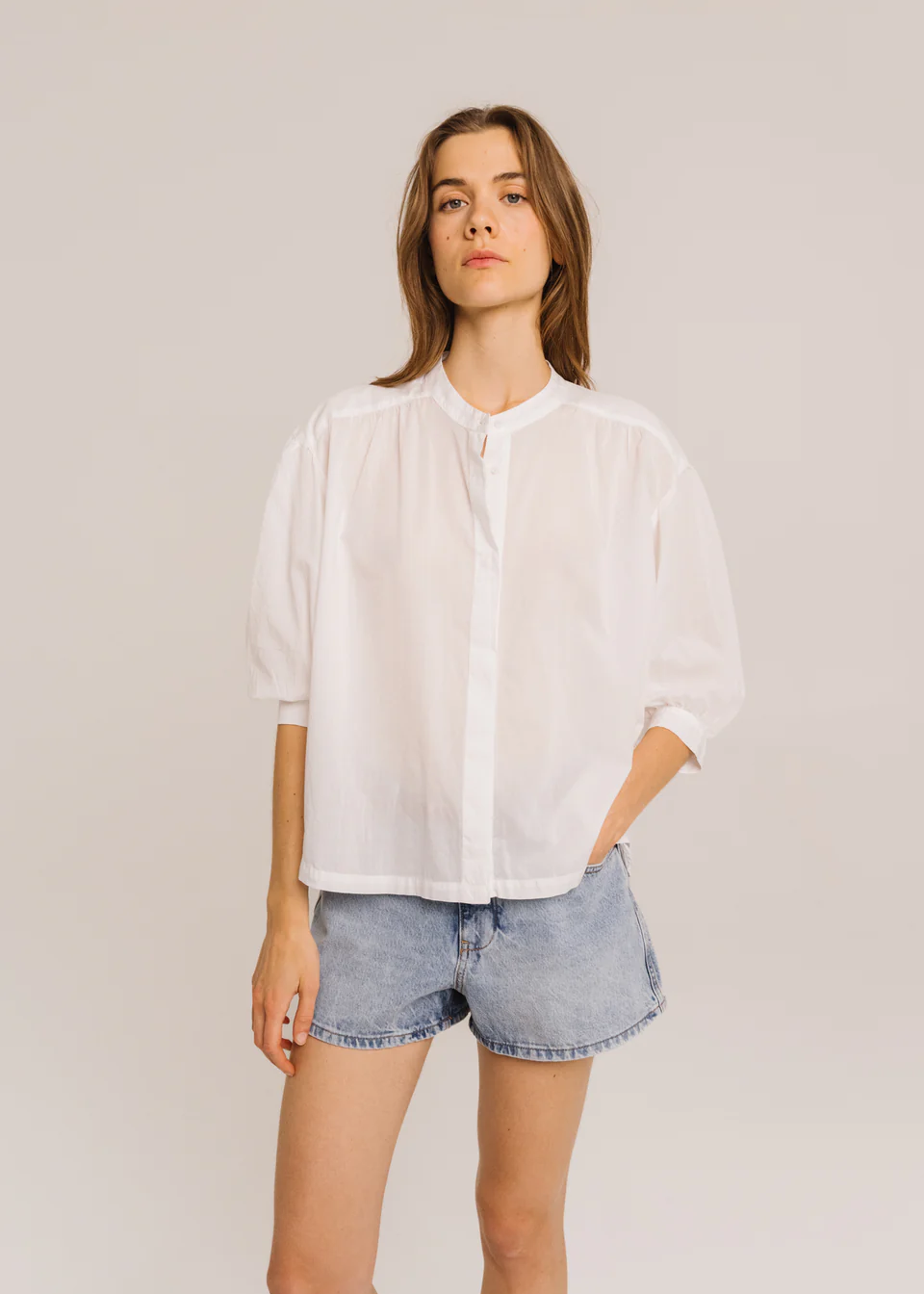 Carla Blouse, Optic White - Sacrecoeur