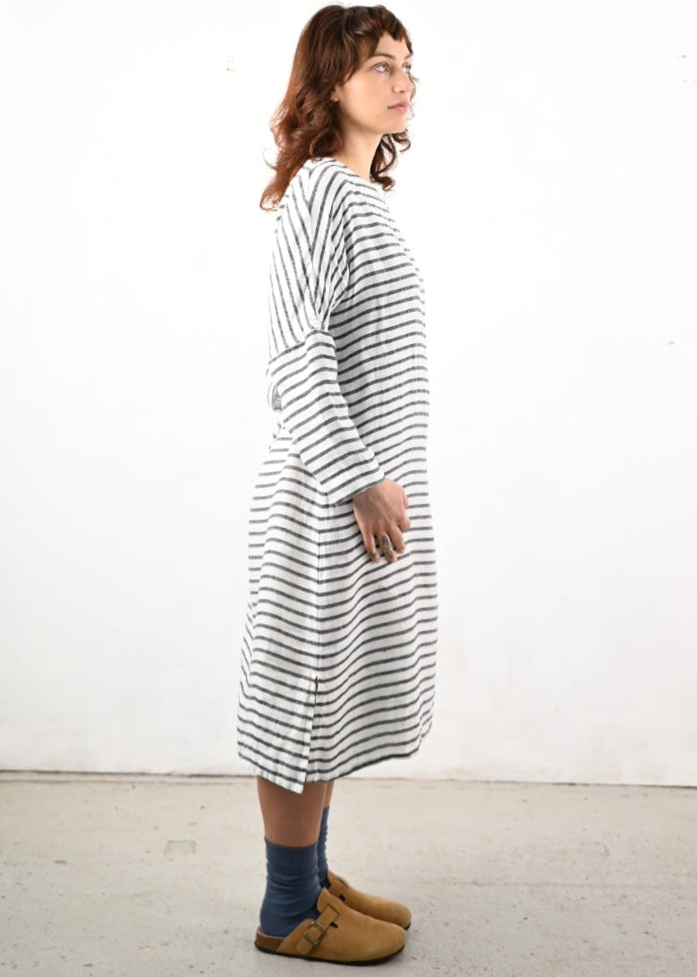 Chally Dress, Whi/Navy