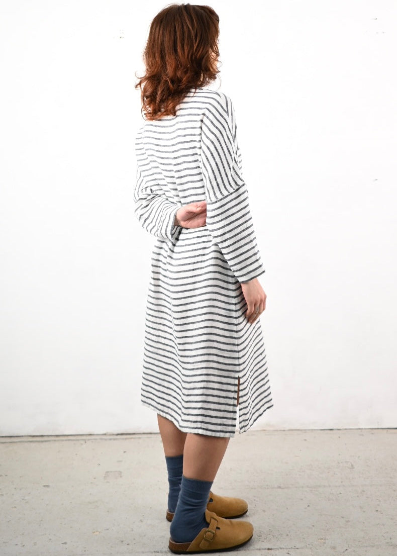 Chally Dress, Whi/Navy