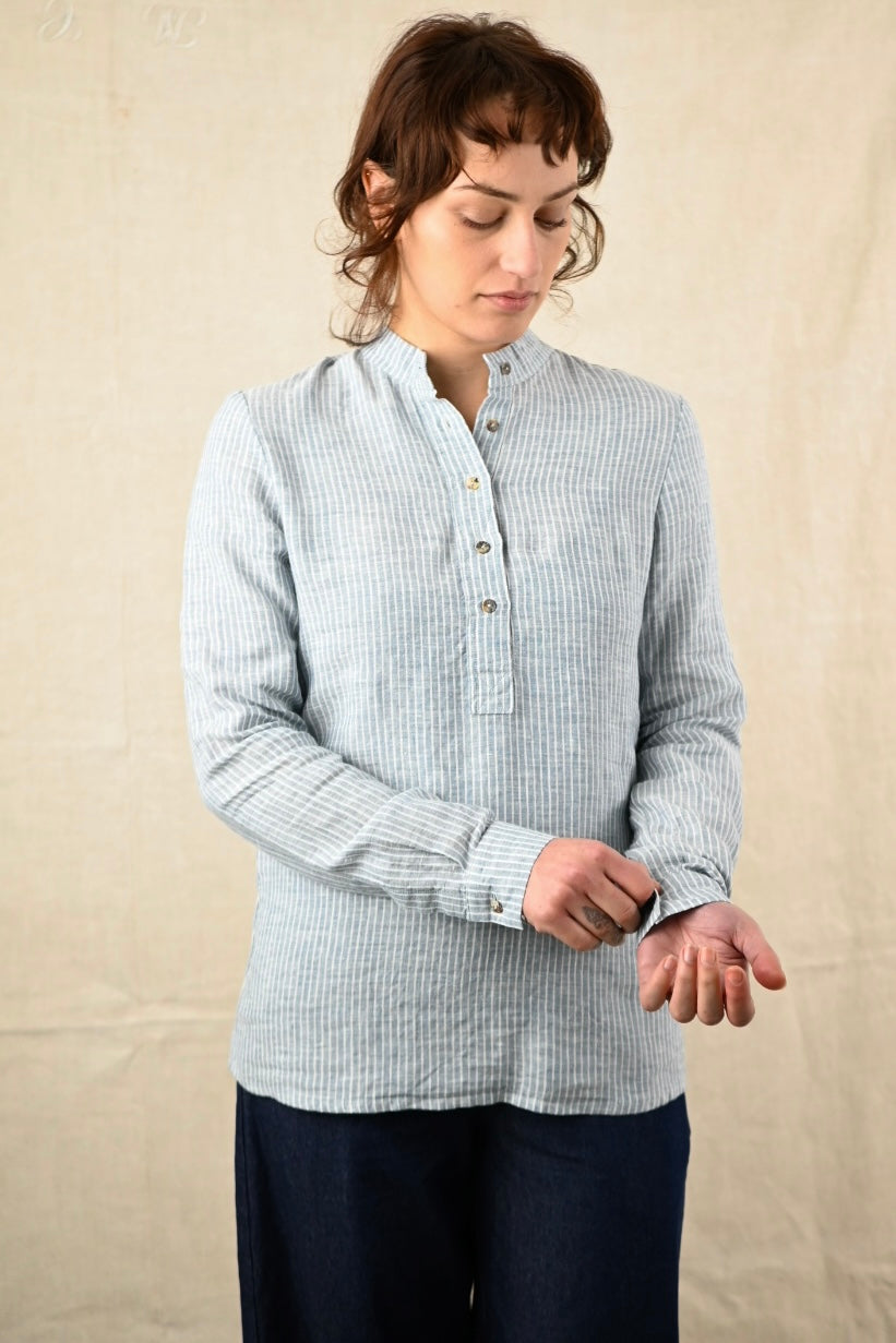 Bobby Stripe Navy Linen Shirt