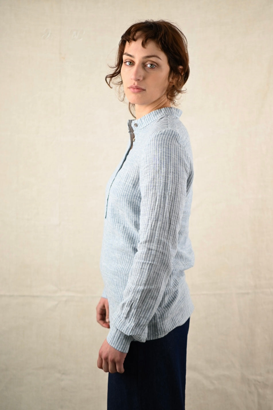 Bobby Stripe Navy Linen Shirt