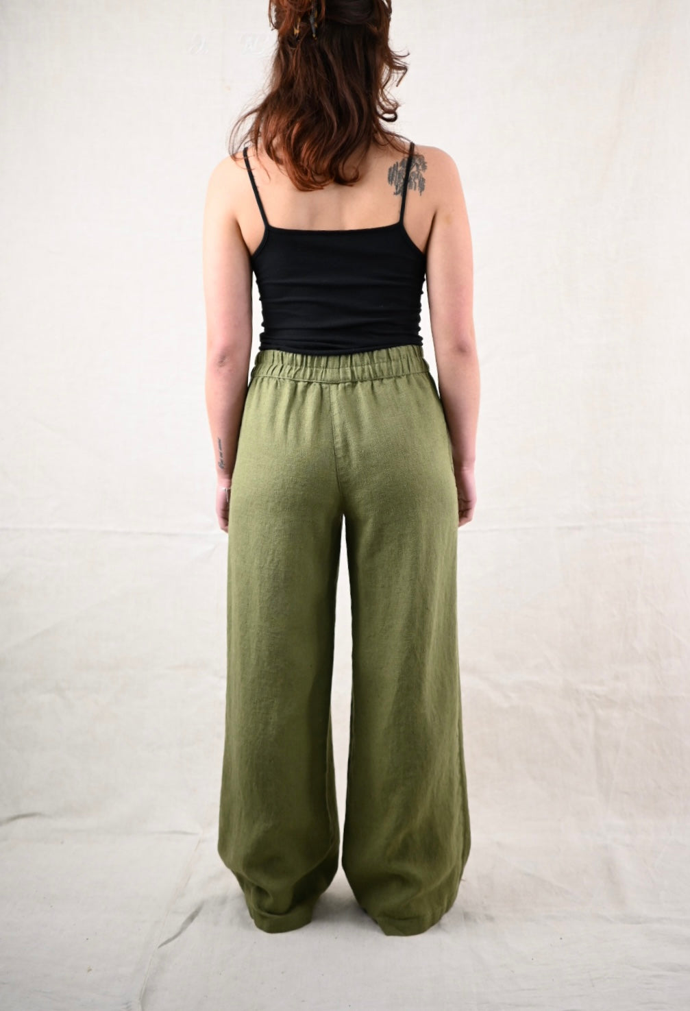 Linen Trousers, Olive