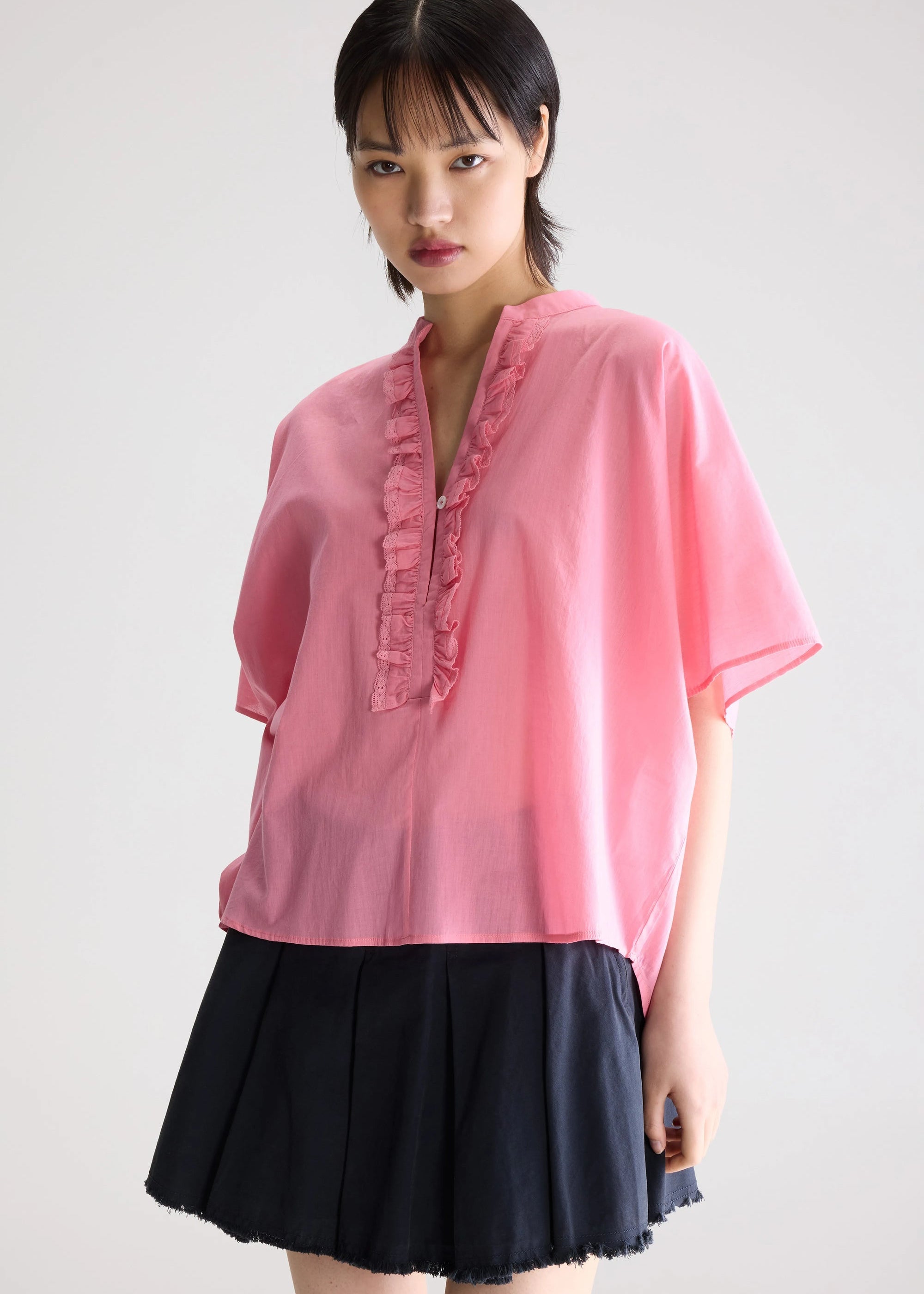 Dahlia Ruffled Blouse, Pink ~ Bellerose