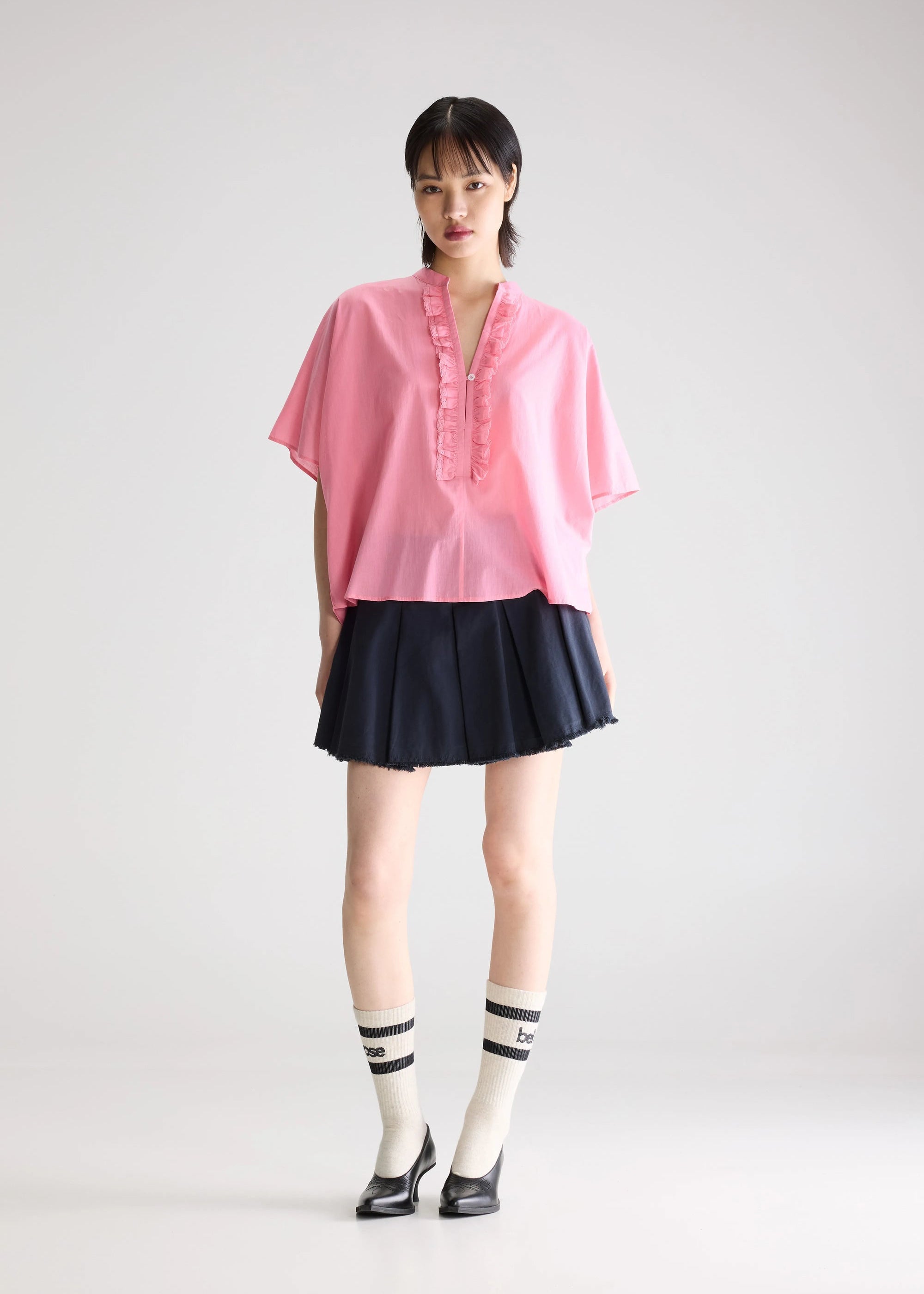 Dahlia Ruffled Blouse, Pink ~ Bellerose