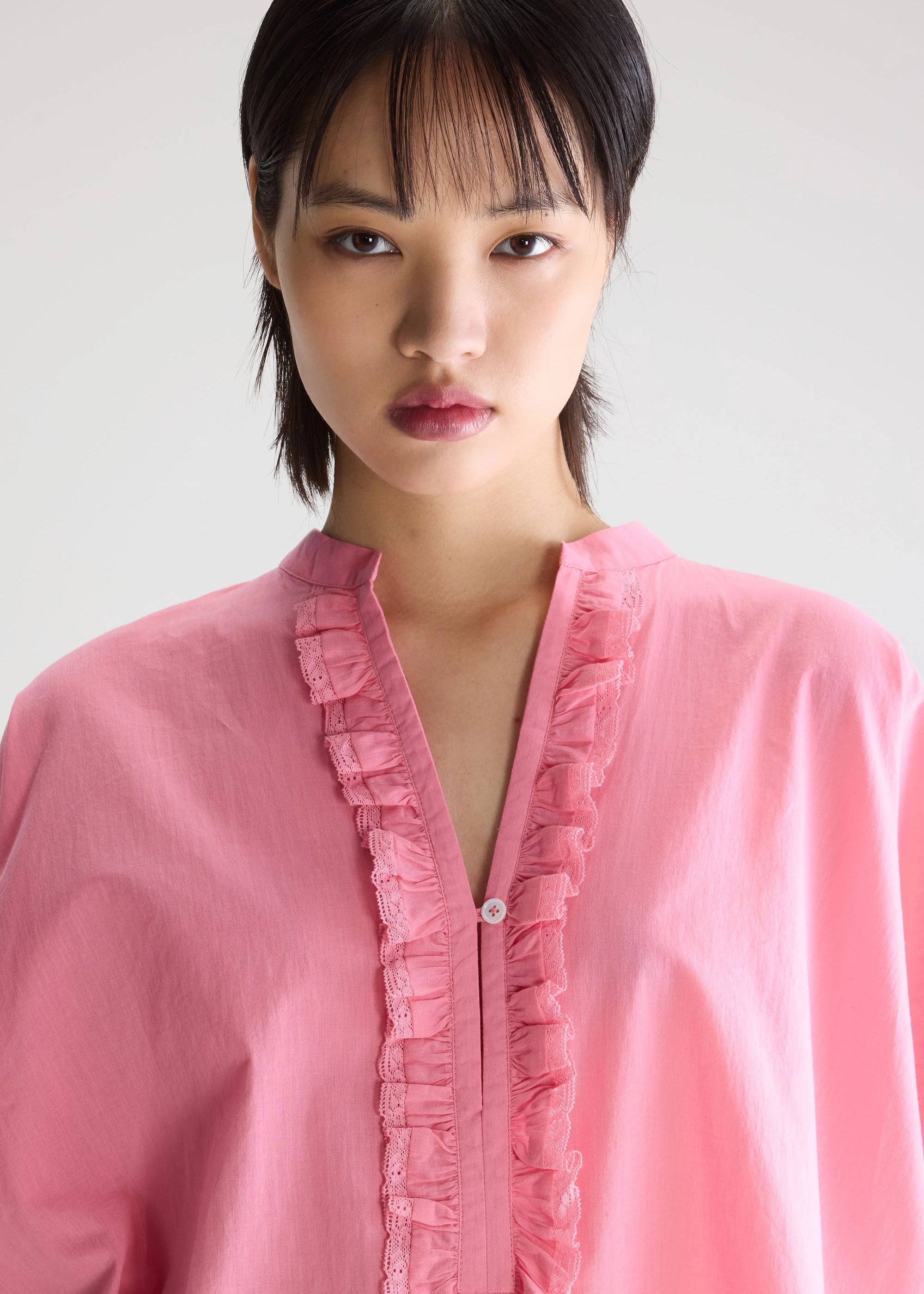 Dahlia Ruffled Blouse, Pink ~ Bellerose