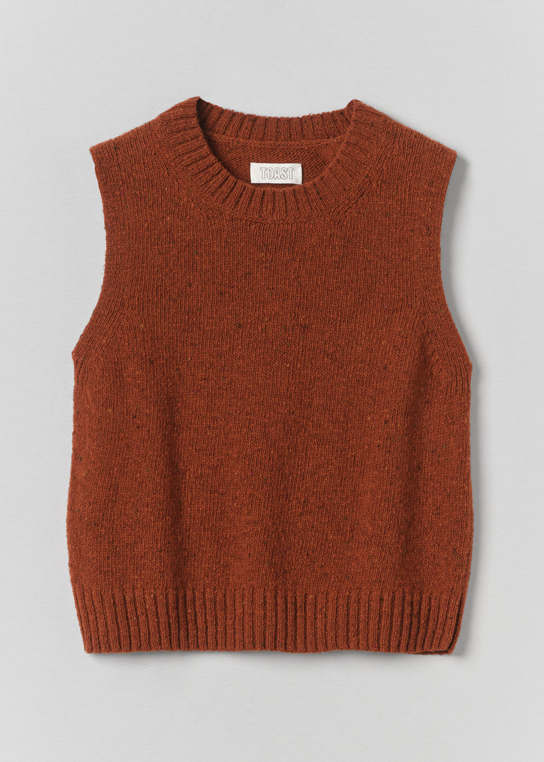 Donegal Merino Tank, Rust ~ TOAST