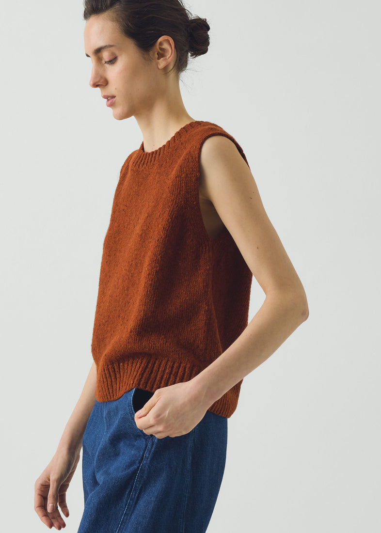 Donegal Merino Tank, Rust ~ TOAST