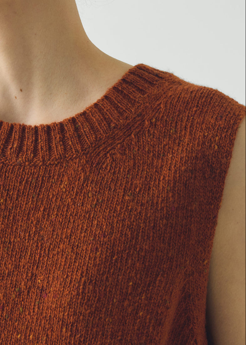 Donegal Merino Tank, Rust ~ TOAST