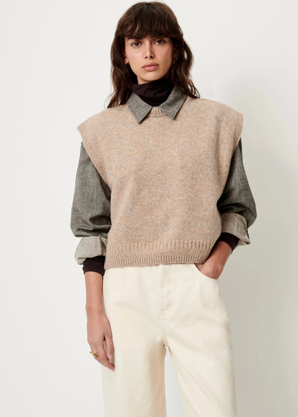 Fabinino Sleeveless Jumper, Sandgres ~ Sessun
