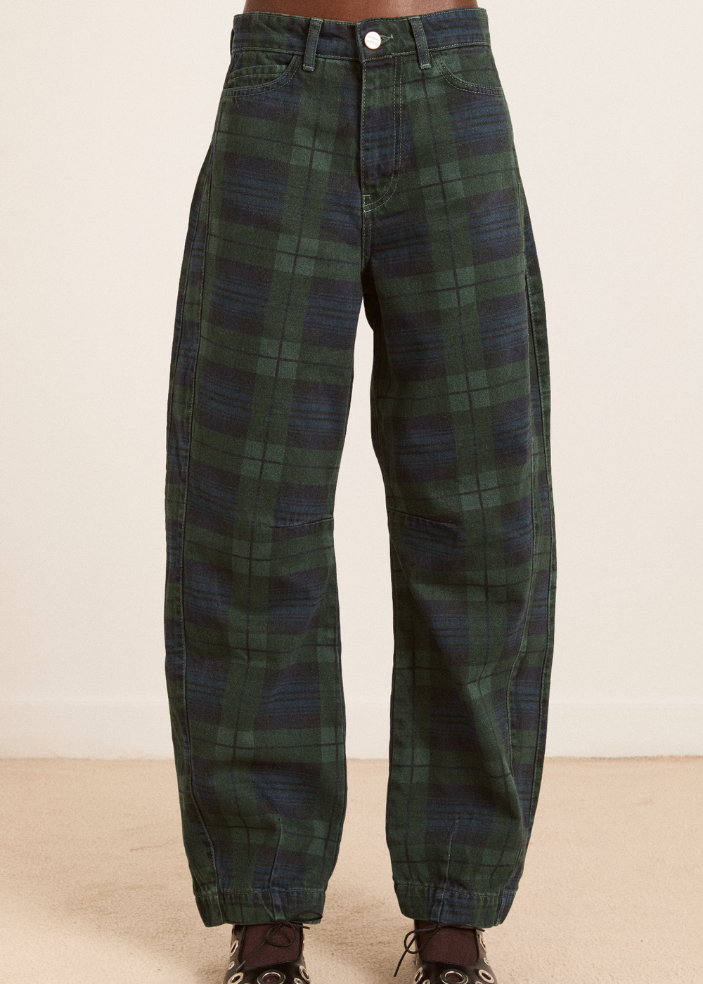 Felix Jeans, Navy Over Dye Check ~ Damson Madder